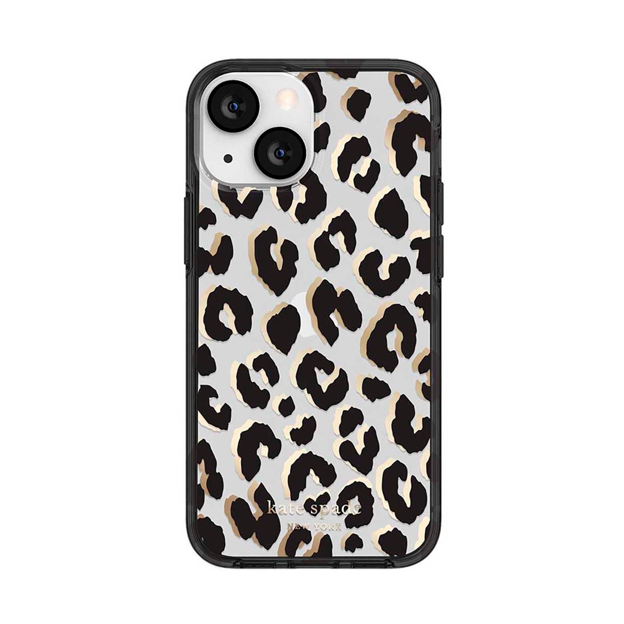 Kate Spade, Kate Spade - Hardshell Case For Apple iPhone 13 Mini - City Leopard Black