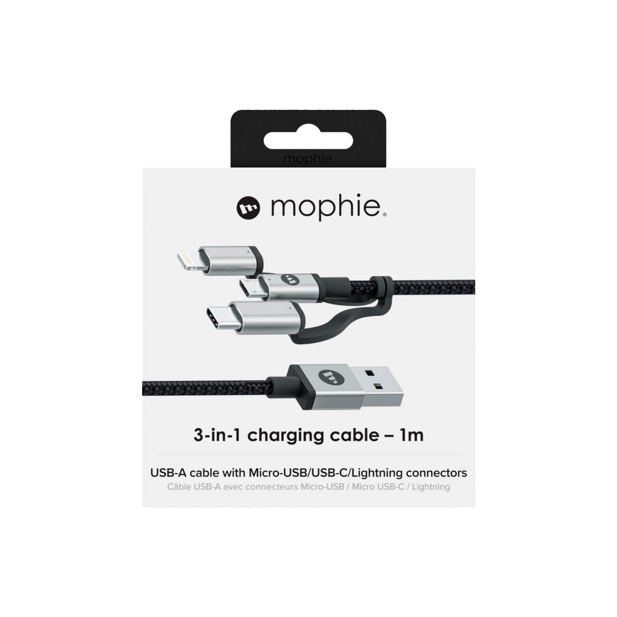 mophie, Mophie - Tri Tip Cable 3ft - Black