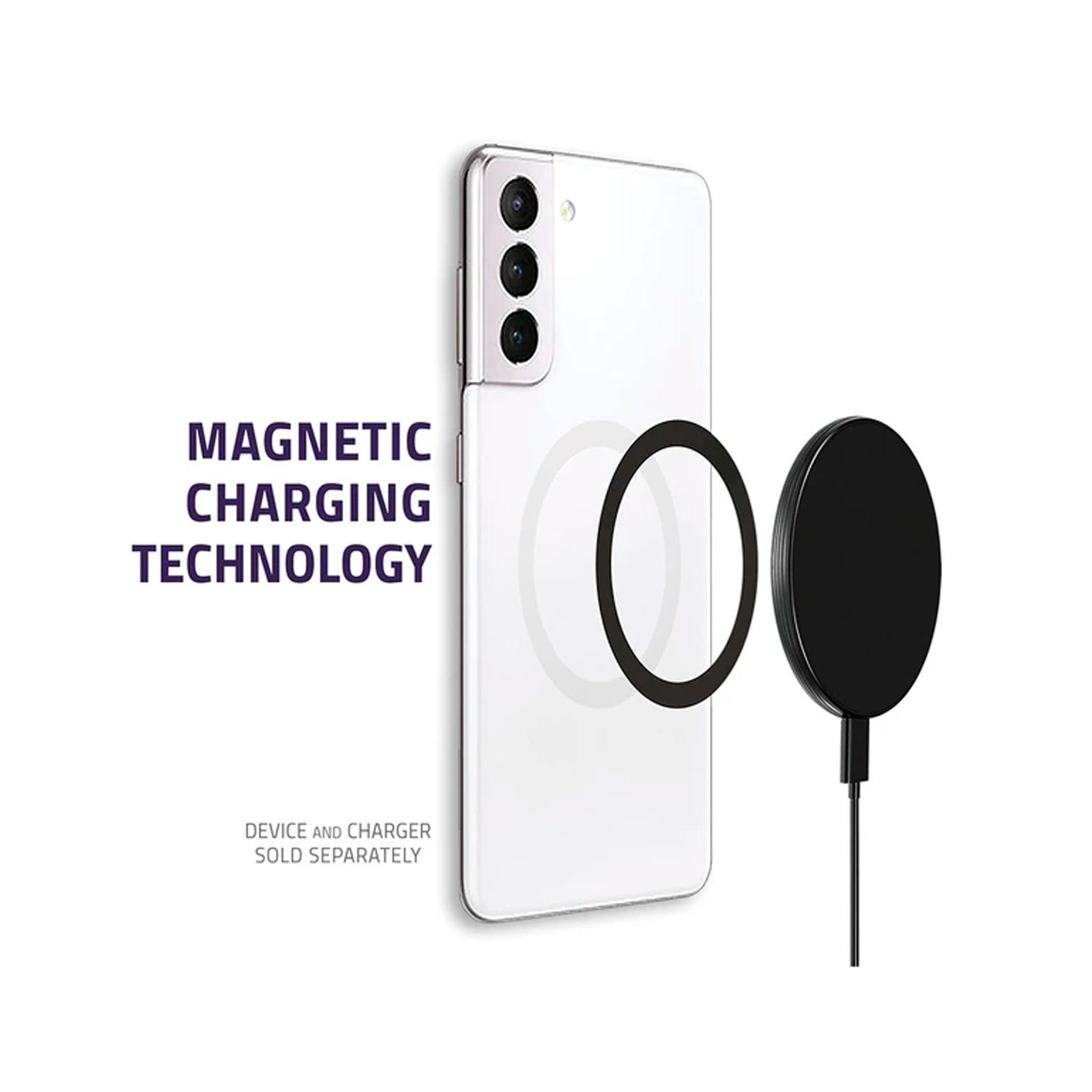 QMADIX, Qmadix - Magnetic Wireless Charger With Metal Ring 3 Pack - Black